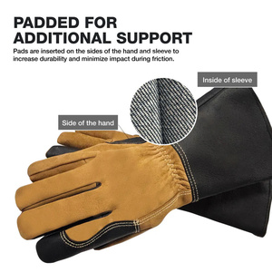 Premium Quality Goat Grain & Cowhide Split Leather TIG Welding Gloves Unlined <b>Fire</b>-Resistant Heat-Safe Work Safety Gloves - Product Image 2