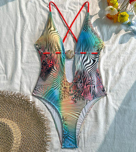 JSN Women's One Shoulder One Piece <b>Bathing</b> Suits Plus Size Print Bikini Swimwear Wholesales Vendor Brief Style Swimsuit - Product Image 6
