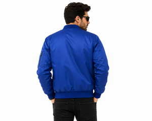 Blouson Bomber Bleu Premium pour Hommes, Logo Personnalisé, Fabricant OEM, Blouson de Vol Léger avec Tissu Durable pour la Vente en Gros - Product Image 4