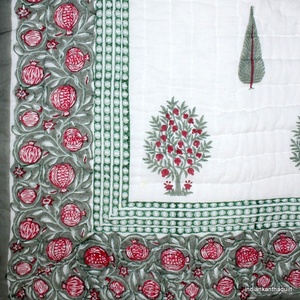 HandBlock Printed Indian Jaipuri Cotton Quilt Handstitched Handmade Reversible Printed Jaipuri Razai Best for Winter Season - Product Image 3