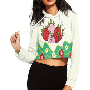 Sudadera crop top con capucha al por mayor para mujer, de manga larga, para entrenamiento, con hombros caídos - Product Image 1