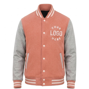 Blouson Bomber Varsity pour Homme avec Manches en Similicuir, Col en Tricot Côtelé, Fermeture Boutonnée, Doublure Douce et Poches Latérales Fonctionnelles - Product Image 5