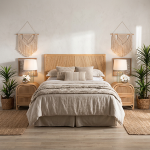 Handicraft Rattan Nightstand With 2 Drawers Natural Rattan <b>Storage</b> Bedroom Furniture Tropical Modern Design By Vietnam Factory - Product Image 3