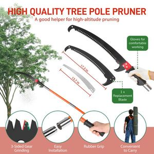 26ft Lightweight Manual Pole Saw Set with Sharp Steel Blade Scissors Long Handle Pruner for Tree Trimming Easy-to-Use Saw Tool - Product Image 4