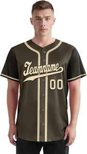 Maillot de baseball personnalisé en sublimation, unisexe, antibactérien, 100% polyester, respirant, séchage rapide, pour équipe - Product Image 3