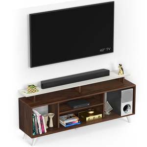 Soportes para TV de Madera Sintética Skiddo Lite, Soporte para Decodificador y Estantes para TV con Espacio para Libros y Decoración, para Dormitorio y Sala de Estar - Product Image 4