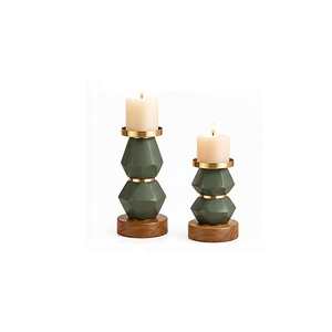<b>Brass</b> <b>Candlestick</b> Holder Set with Leaf Design for Home Decoration - Product Image 2