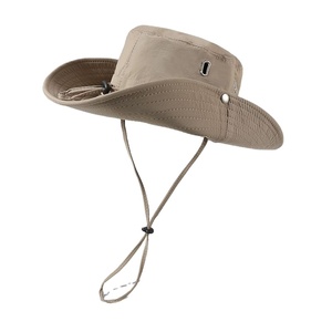 Wholesale Bucket <b>Hat</b> <b>Mens</b> Custom Logo Quick Dry Black Polyester Bucket <b>Hat</b> With String Wide Brim Bucket <b>Hat</b> <b>Sun</b> Shad - Product Image 4
