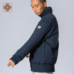 Veste matelassée d'hiver à col montant en toile imperméable coupe-vent respirante à fermeture éclair, manteau tendance à capuche, design italien pour hommes - Product Image 6