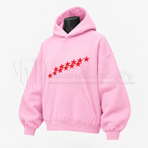 Women’s Pink Pullover <b>Hoodie</b> Custom <b>Red</b> Star Graphic Oversized Sweatshirt Casual Streetwear Fashion <b>Hoodie</b> - Product Image 3
