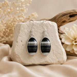 Wholesale 925 Sterling Silver Natural Zebra Jasper Gemstone Handcrafted Oval Bohemian Style Dangle <b>Drop</b> Earrings for Gift Party - Product Image 5