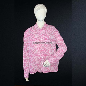 Bohemian Cotton Block Print Full Sleeve Shirt Women's Lightweight Summer Shirt, Casual <b>Hippie</b>-Inspire Boho Shirt - Product Image 3