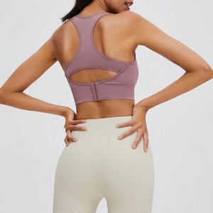 Hot Sell Breathable Medium Support Nylon/Cotton Plus Size Cross <b>Back</b> Push-Up Workout Sports Bra for <b>Women</b> Gym Yoga Fitness - Product Image 6