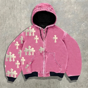 Nouveau cardigan à capuche zippé en molleton imprimé numérique 3D pour homme, style décontracté, pour le commerce transfrontalier européen et américain - Product Image 1