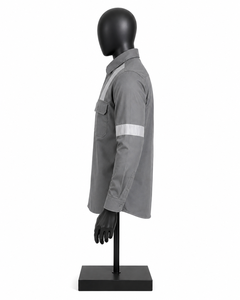 Chemise de travail réfléchissante pour hommes, uniforme personnalisé, manches longues, vêtements de sécurité, chemise utilitaire industrielle, fabricant en gros - Product Image 3
