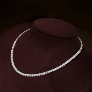 Collier tennis en diamant de laboratoire rond brillant certifié VVS VVS de couleur DEF, en argent sterling 925 et or massif 18 carats, idéal pour les fiançailles - Product Image 5