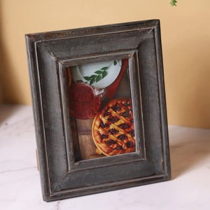 Rustic Wood Photo <b>Frame</b> Rectangular Tabletop Decor Vertical 4x6 Inch Handmade With Leaf Pattern - Product Image 2