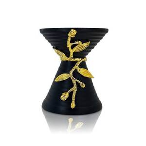 Brûleur d'encens artisanal en laiton motif feuille, style arabe, pour Bakhoor, bois de santal, musc, gingembre, coriandre - Product Image 1