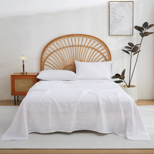 ชุดเครื่องนอนผ้าลินินสุดหรู 4 ชิ้น ดีไซน์ทันสมัยสำหรับเตียงแบบเรียบ - Product Image 1