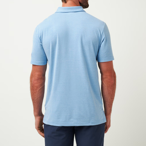 Men’s Light Blue Polo <b>Shirt</b> Premium Casual Short Sleeve <b>Collared</b> <b>T</b> <b>Shirt</b> Soft Breathable Fabric Classic Button Placket Slim Fit - Product Image 3