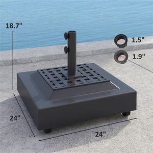 Ombrellone da Giardino con Telaio Quadrato in Acciaio e Palo in Acciaio Inossidabile per Patio, Ristorante, Hotel, Spiaggia - Ombrello Consigliato per la Pioggia - Product Image 3