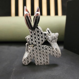 Iced Out Moissanite Bunny Pendant Hip Hop Bling Jewelry 925 Silver Custom Two Tone Pendant Animal Pendant Pass Diamond <b>Tester</b> - Product Image 6