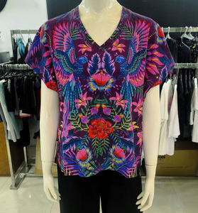 Jersey de Punto de Primera Calidad, Informal, 95% Algodón, 5% Elastano, 200 g/m², Transpirable, con Estampado Digital, Cuello Redondo, Diseño Personalizado para Mujer - Product Image 4