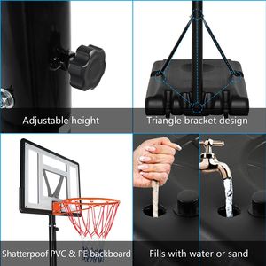 Canestri da Basket Regolabili in Altezza per Esterni 7-10 Piedi con Tabellone in Vetro Temperato e Telaio in Acciaio per Adulti e Adolescenti - Product Image 3
