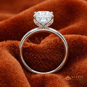 Minimalist Princess Cut 925 Sterling <b>Silver</b> <b>Ring</b> | 2CT Square Solitaire Engagement <b>Ring</b> | High Polish <b>Plain</b> Band Promise <b>Ring</b> - Product Image 3