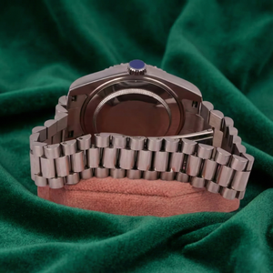 Reloj Iced Out de Oro Rosa con Esfera Negra, Estilo Diamante, Reloj de Pulsera de Acero Inoxidable de Lujo - Product Image 2