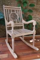 Fauteuil à bascule circulaire en teck massif pour hôtel et extérieur – Mobilier de jardin moderne