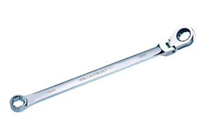 19mm Ratcheting <b>Box</b> End Wrench Flex Head Metric Wrench <b>Chrome</b> Finish for Repair and Maintenance - Product Image 1