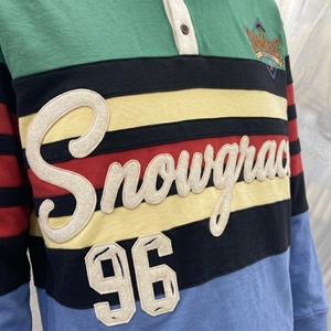 เสื้อเจอร์ซีย์แขนยาวสำหรับทุกเพศ สโนว์เกรซ ลายทาง โลโก้แบบแอพพลิเค ปกคอปก ทรงปกติ สำหรับผู้ใหญ่ ใส่ได้ทุกฤดู - Product Image 5