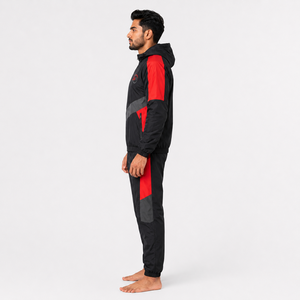 Survêtement coupe-vent pour homme de qualité supérieure, fabriqué avec un tissu léger et respirant, offrant un ajustement confortable et un service de logo personnalisé. - Product Image 4