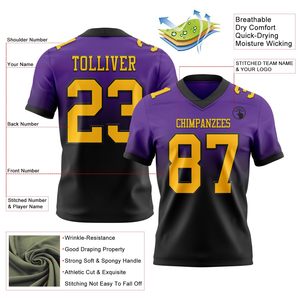 Jersey de Fútbol Americano para Adultos, Absorbente de Humedad, Sublimación, Diseño de Color Personalizado, Proveedor de Uniformes de Alto Rendimiento - Product Image 2
