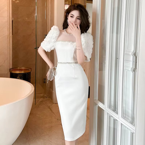 Order Online Ladies Satin White Dresses Multiple Usage Scenarios |  Alibaba.com