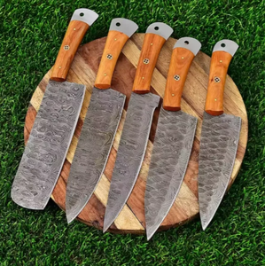 LEGACY BLADES Juego de Cuchillos de Cocina Profesionales de Acero de Damasco, Mango de Madera, 5 Piezas, Hechos a Mano, Cuchillos de Chef Afilados, Ambidiestros, para el Hogar - Product Image 5