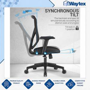 Chaise de bureau ergonomique en maille KALEE avec mécanisme synchrone, disponible en grande quantité au meilleur prix du marché - Product Image 6