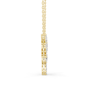 14K Yellow Gold Lab Grown Diamond Yellow Gold Marquise Diamond Floral Vine <b>Necklace</b> for Women Luxury <b>Statement</b> Bridal Jewelry - Product Image 2