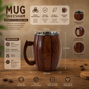 Luxury Handcrafted Indian Rosewood Wooden Mug Premium Coffee Tea Mug for Dining Kitchen Tableware Home Decor Gift Collection - Product Image 5