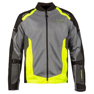 Blouson Dakar pour Homme Manches Longues Respirant Maille Imperméable Moto Course Gris Jaune Néon Color Block Toutes Saisons - Product Image 1