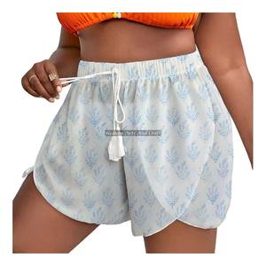 Custom Print Girls Swim Trunks Custom Board Rope Drawstring Waist Wrap Shorts <b>Women</b> Swimming Trunks <b>Women's</b> <b>Sexy</b> Swimwear Shorts - Product Image 4