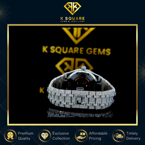 Montre unisexe de luxe de qualité supérieure, résistante à l'eau, avec mouvement automatique à quartz en acier inoxydable, sertie de diamants et dotée d'un verre saphir. - Product Image 6