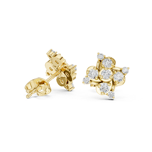 Pendientes de Oro Blanco de 14K con Diamantes Cultivados en Laboratorio, Redondos, para Uso Diario, para Mujer |   Diamante Cultivado Nuevo - Product Image 6