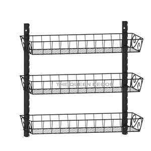 Multipurpose Use Stainless Steel Metal Unique Shape Glossy Black Finished glass, spice <b>rack</b> Storage Shelve - Product Image 4