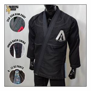 ชุดยิวยิตสูทนทานสำหรับกีฬาต่อสู้ MMA คลับ 440 GSM ผ้าเพิร์ลวีฟ เสื้อโค้ท 10 ออนซ์ กางเกงริปสตอป ทีม น้ำหนักเบา ผ้าฝ้าย 100% พร้อมชุดซับใน - Product Image 1