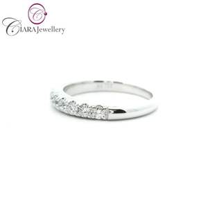 แหวนแต่งงานของผู้หญิง AU750มีเพชรธรรมชาติสีขาวโรสโกลด์คลาสสิกสำหรับวันครบรอบหมั้น - Product Image 2