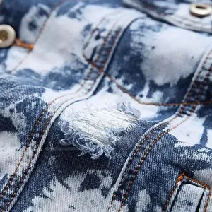 Men's Slim Fit <b>Denim</b> <b>Jacket</b> Casual Washed 100% Cotton Turn-down Collar Button Front Regular Sleeve Windproof Breathable Autumn - Product Image 4