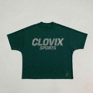 T-shirt sur mesure Clovix Sports, coupe ample et épaisse, impression personnalisée et strass sur toute la surface - Product Image 3