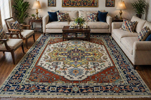 Alfombra Persa de Lana Anudada a Mano, Alfombra Oriental Vintage, Alfombra Tradicional con Medallón, Alfombras Clásicas Hechas a Mano para Sala de Estar - Product Image 2